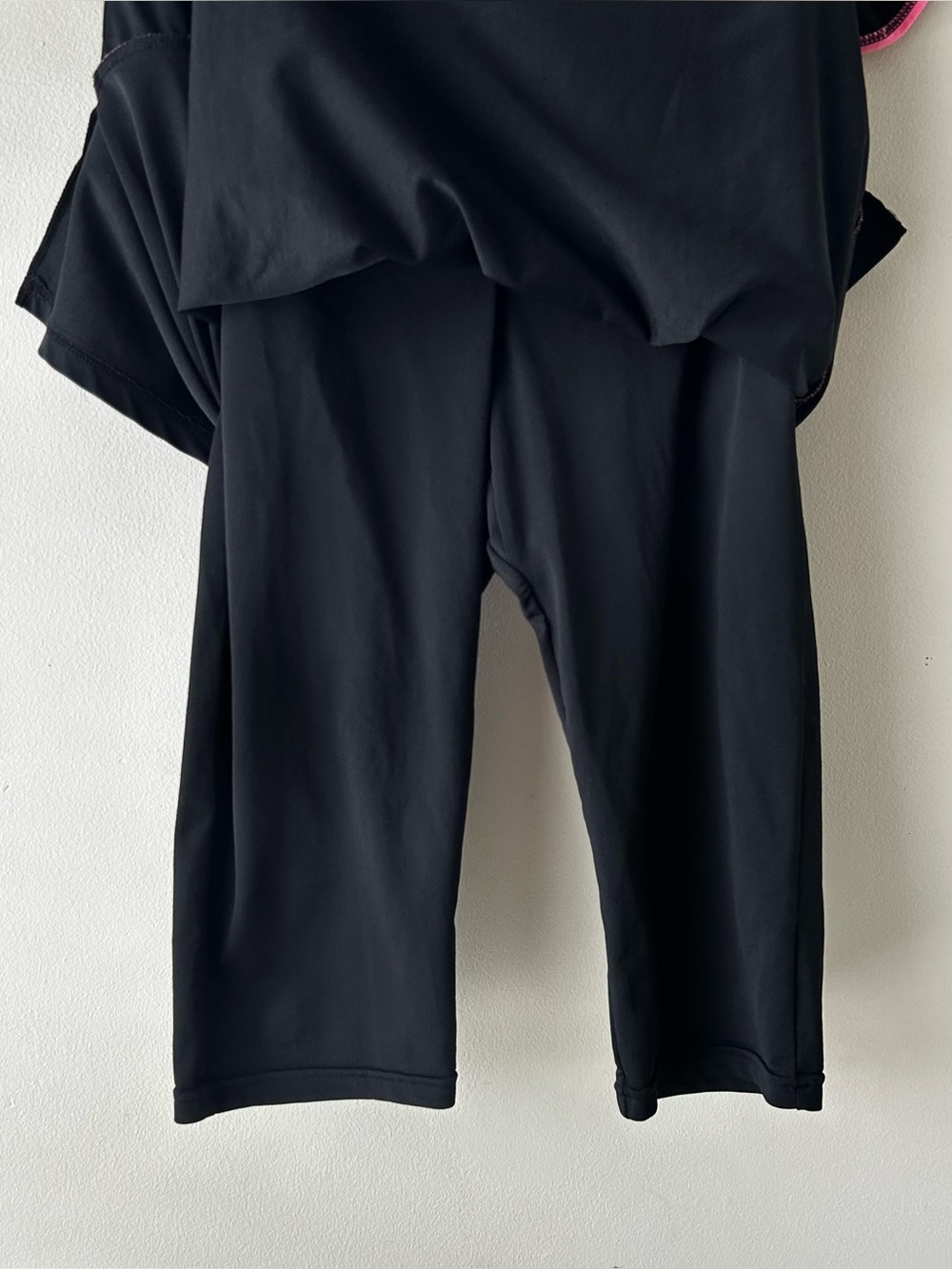 HydroChic Modest Midi Athletic Swim Skirt Skort Black Pink Piping Large - Picture 4 of 8